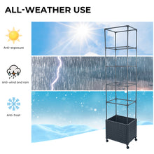 Load image into Gallery viewer, GREEN MOUNT 67.6" Raised Garden Bed Planter Box with Trellis for Climbing Vegetable w/Wheels