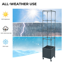 Load image into Gallery viewer, GREEN MOUNT 56.7" Raised Garden Bed Planter Box with Trellis for Climbing Vegetable w/Wheels