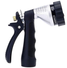 Load image into Gallery viewer, GREEN MOUNT Metal Garden Hose Nozzle with Adjustable Spray Patterns (Silver)