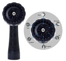Load image into Gallery viewer, GREEN MOUNT Metal Garden Hose Nozzle with Adjustable Spray Patterns (Silver)
