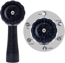 Load image into Gallery viewer, GREEN MOUNT Metal Garden Hose Nozzle with Adjustable Spray Patterns (Red)