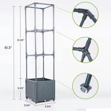 Load image into Gallery viewer, GREEN MOUNT 41.3" Raised Garden Bed Planter Boxes with Trellis for Climbing Vegetables Plants