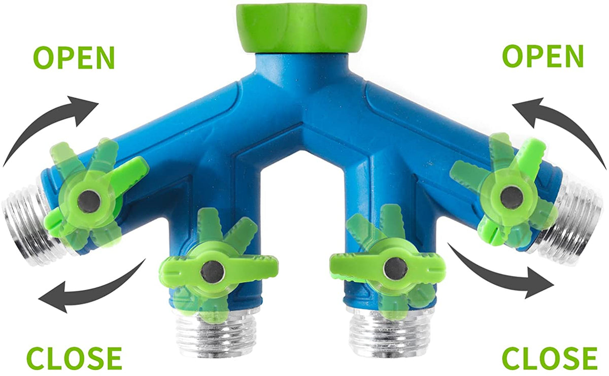 GREEN MOUNT Garden Hose Connector Tap Splitter (4 Way)