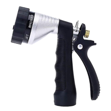Load image into Gallery viewer, GREEN MOUNT Metal Garden Hose Nozzle with Adjustable Spray Patterns (Silver)