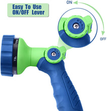 Load image into Gallery viewer, GREEN MOUNT Water Hose Spray Nozzle with Thumb Control (Blue)