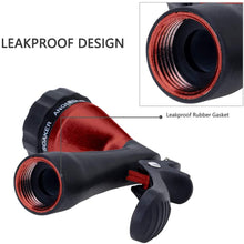 Load image into Gallery viewer, GREEN MOUNT Metal Garden Hose Nozzle with Adjustable Spray Patterns (Red)
