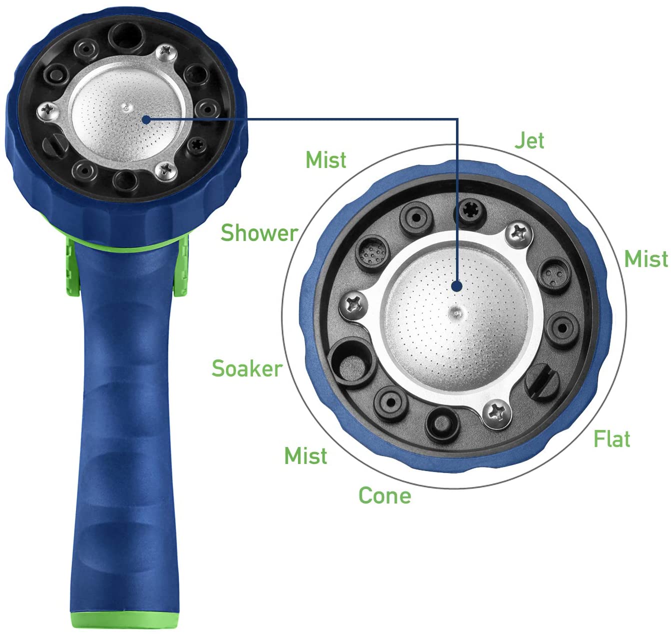 green thumb garden sprayer parts Green Mount Garden Hose Nozzle, Water Hose Spray Nozzle With Thumb Control On Off Valve For Easy Water Flow Control