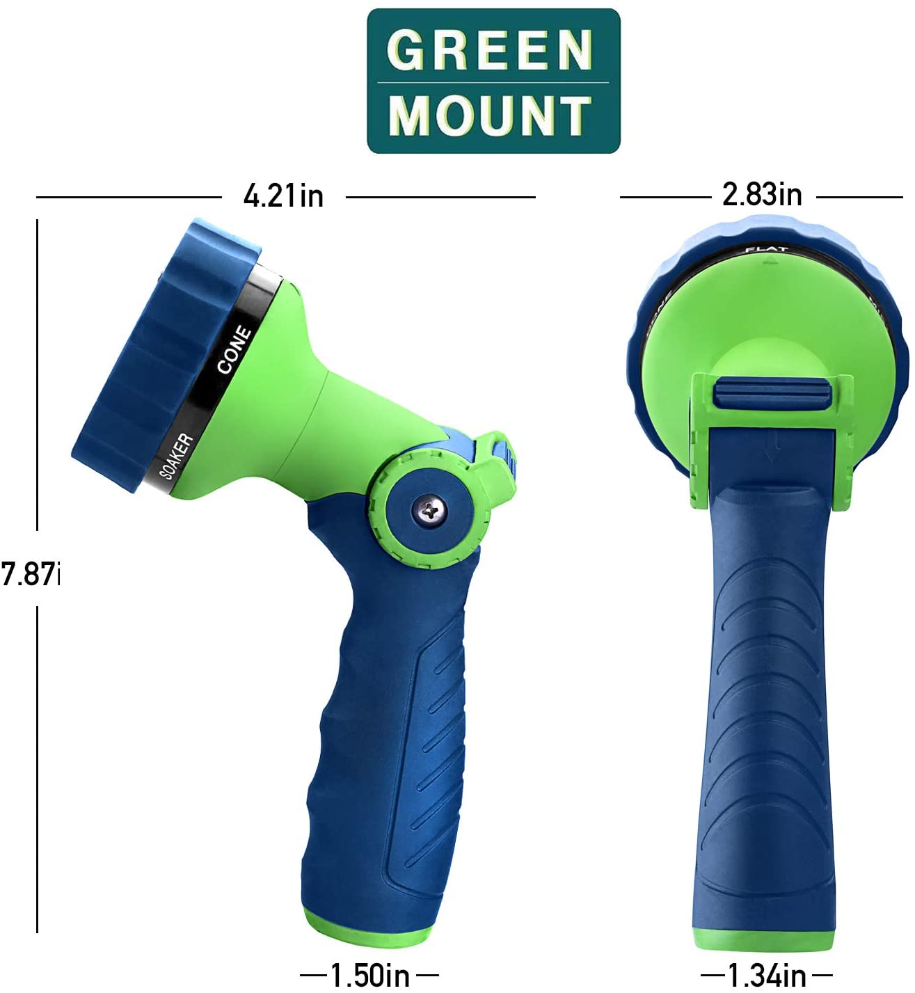 innav8 garden hose nozzle sprayer heavy duty Green Mount Garden Hose Nozzle, Water Hose Spray Nozzle With Thumb Control On Off Valve For Easy Water Flow Control
